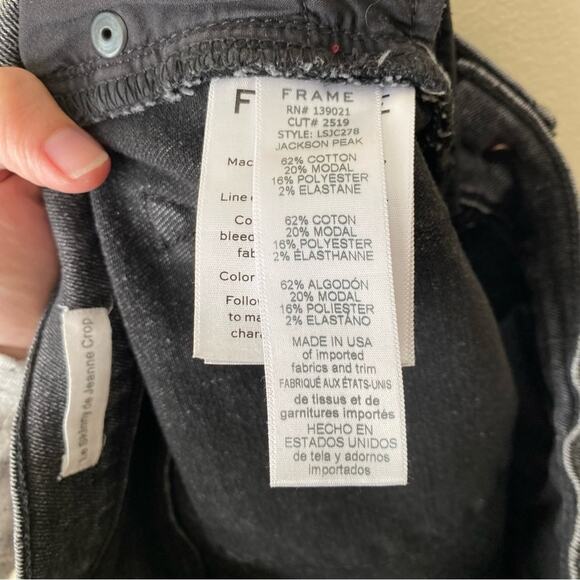 Frame Denim | Le Skinny de Jeanne Crop Jeans Jackson Peak Gray Size 29 - Picture 9 of 9